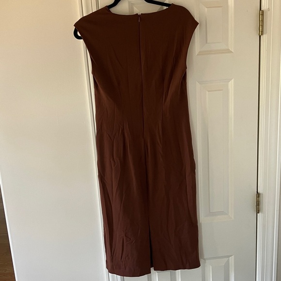 Tahari Chocolate Brown Midi Dress - Picture 5 of 6